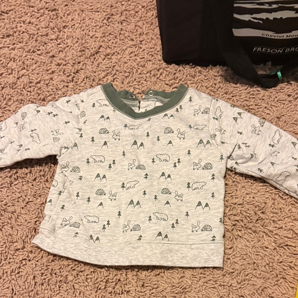 Kids' Green and Gray Animal Print Sweater